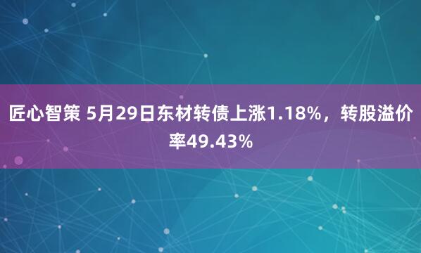 匠心智策 5月29日东材转债上涨1.18%,转股溢价率49.43%