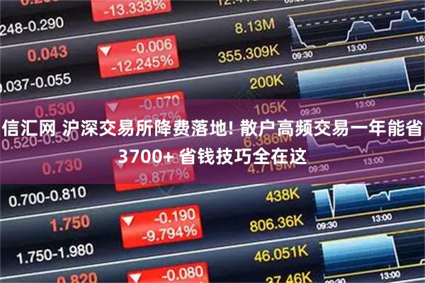 信汇网 沪深交易所降费落地! 散户高频交易一年能省3700+ 省钱技巧全在这