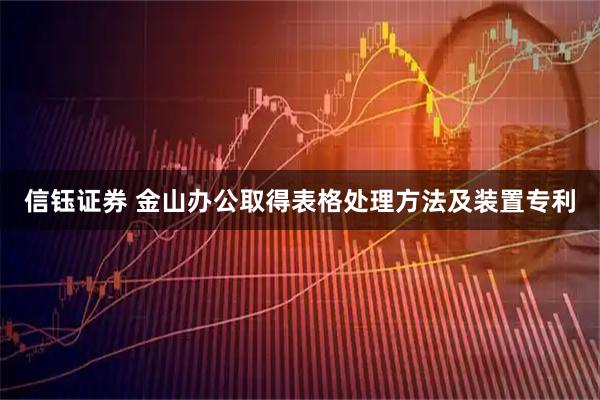 信钰证券 金山办公取得表格处理方法及装置专利